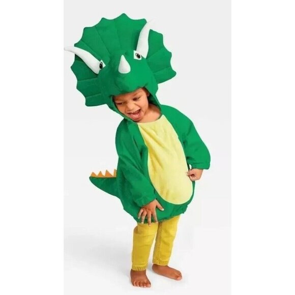 HYDE AND EEK! INFANT TRICERATOPS COSTUME PULLOVER SIZEV 0-6 M - Picture 2 of 12